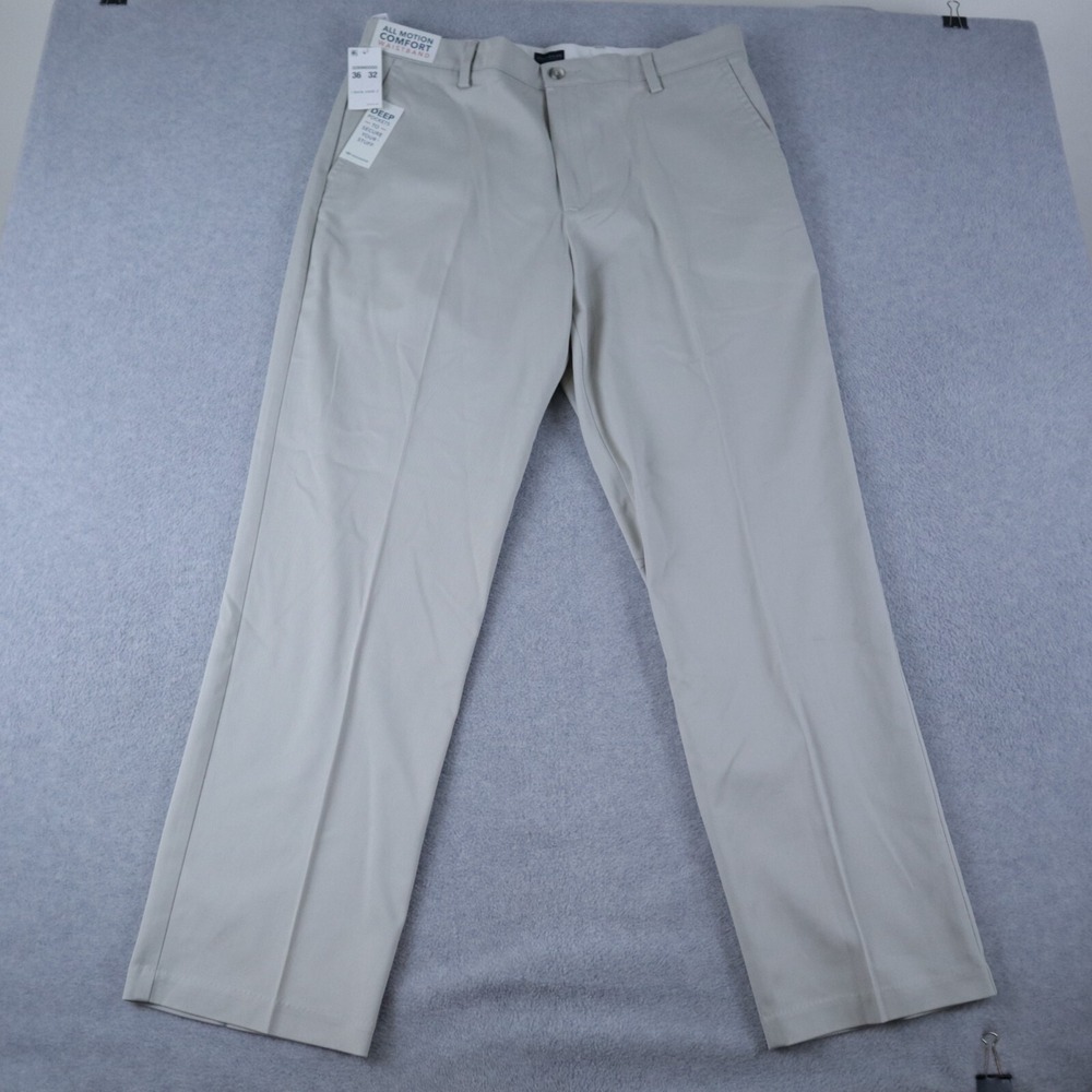 Dockers Pants Mens 36x32 Easy Khaki Classic Fit Stretch Flat Front Beige NWT